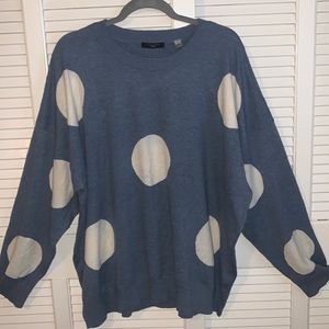 Blue White Polka Dotted Sweater